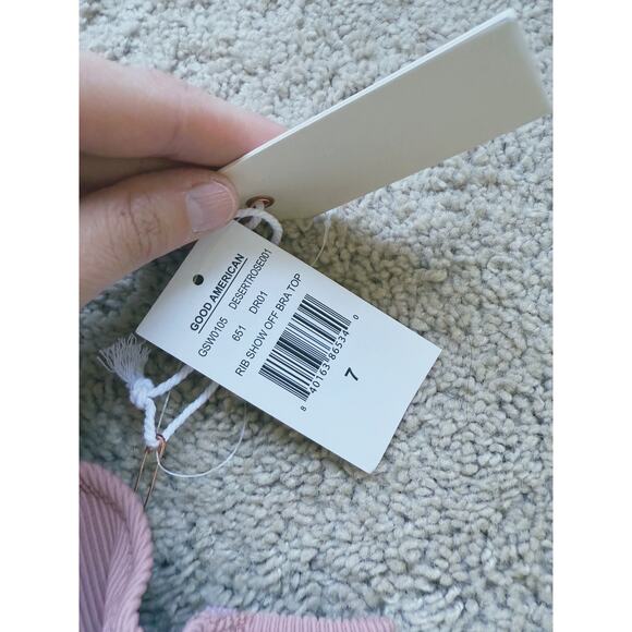 NWT Good American Ribbed Bikini Top Desert Rose Pink Mauve 3XL Plus Size Swim - Picture 8 of 8